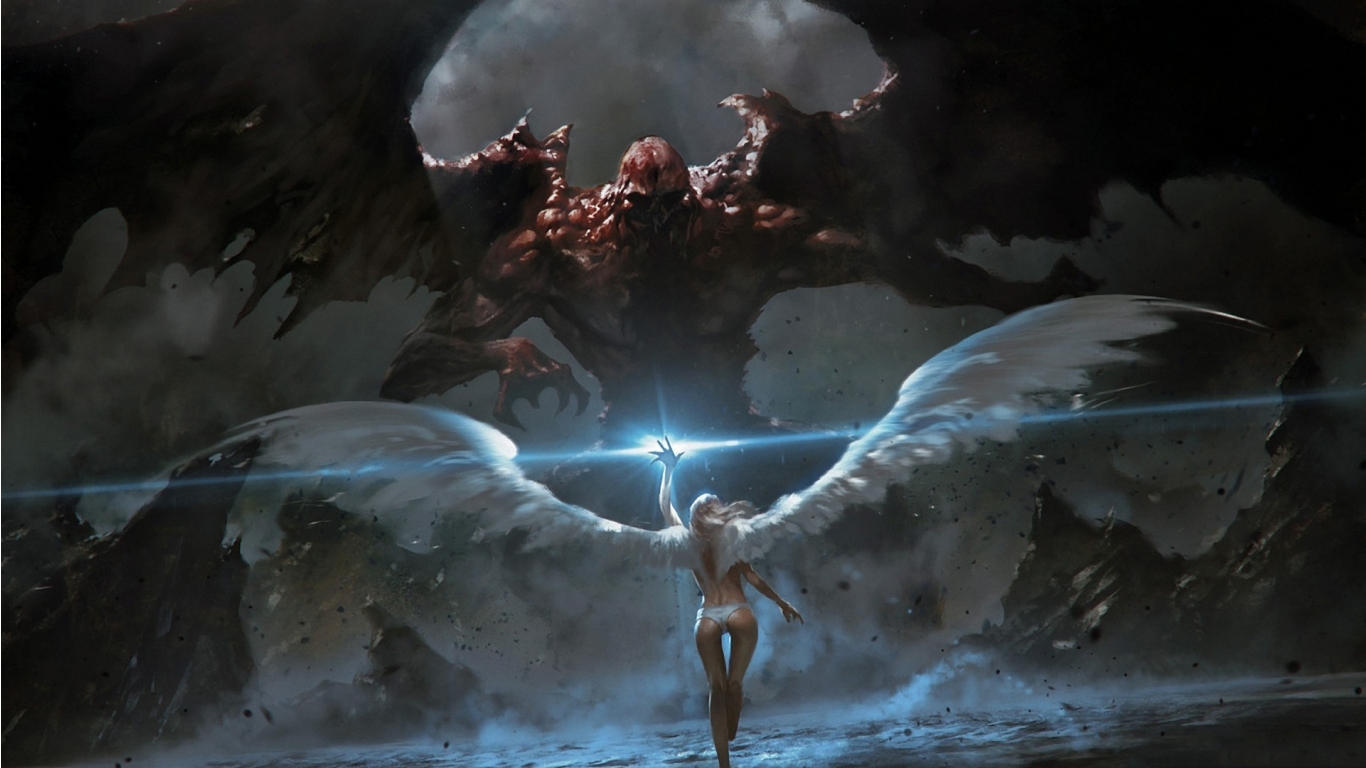 Angel vs demon wallpaper