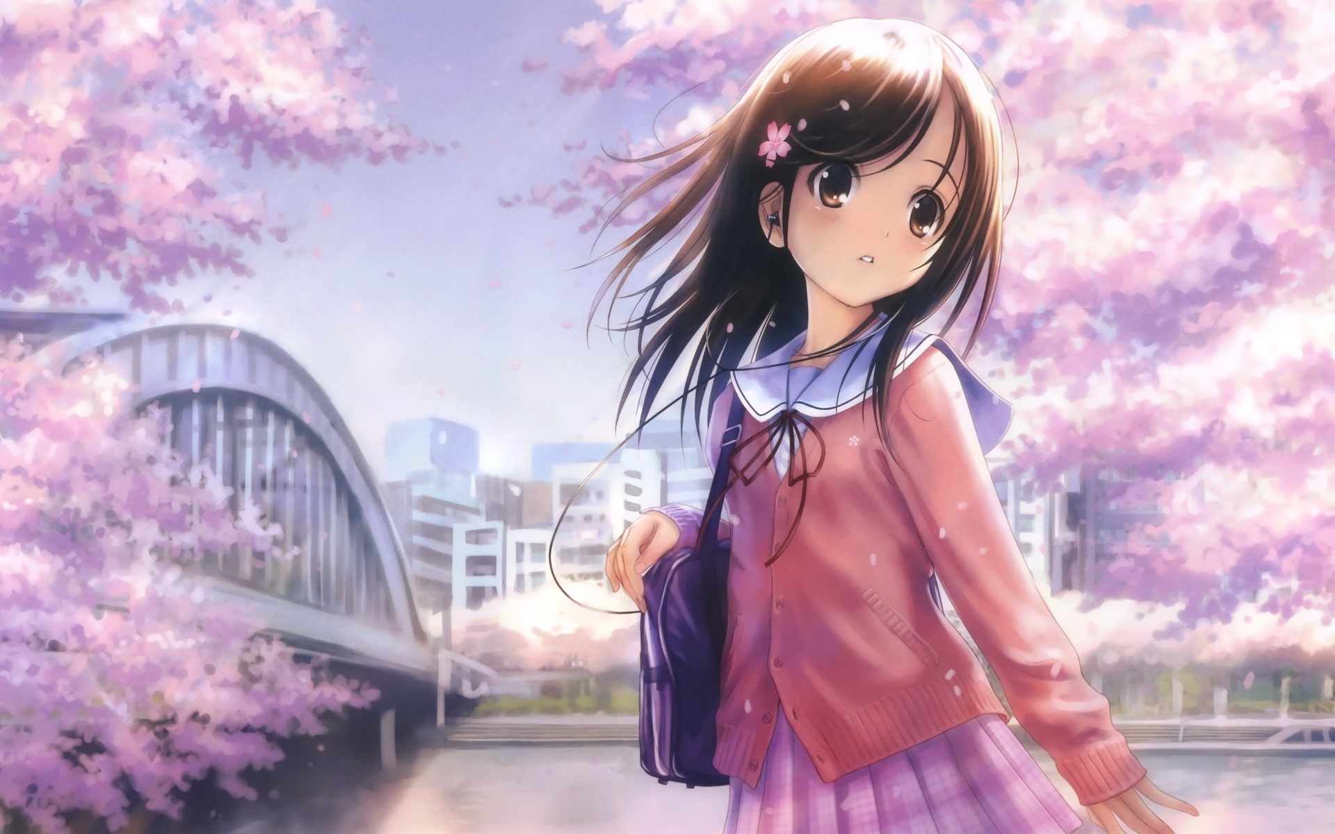 Anime girl background