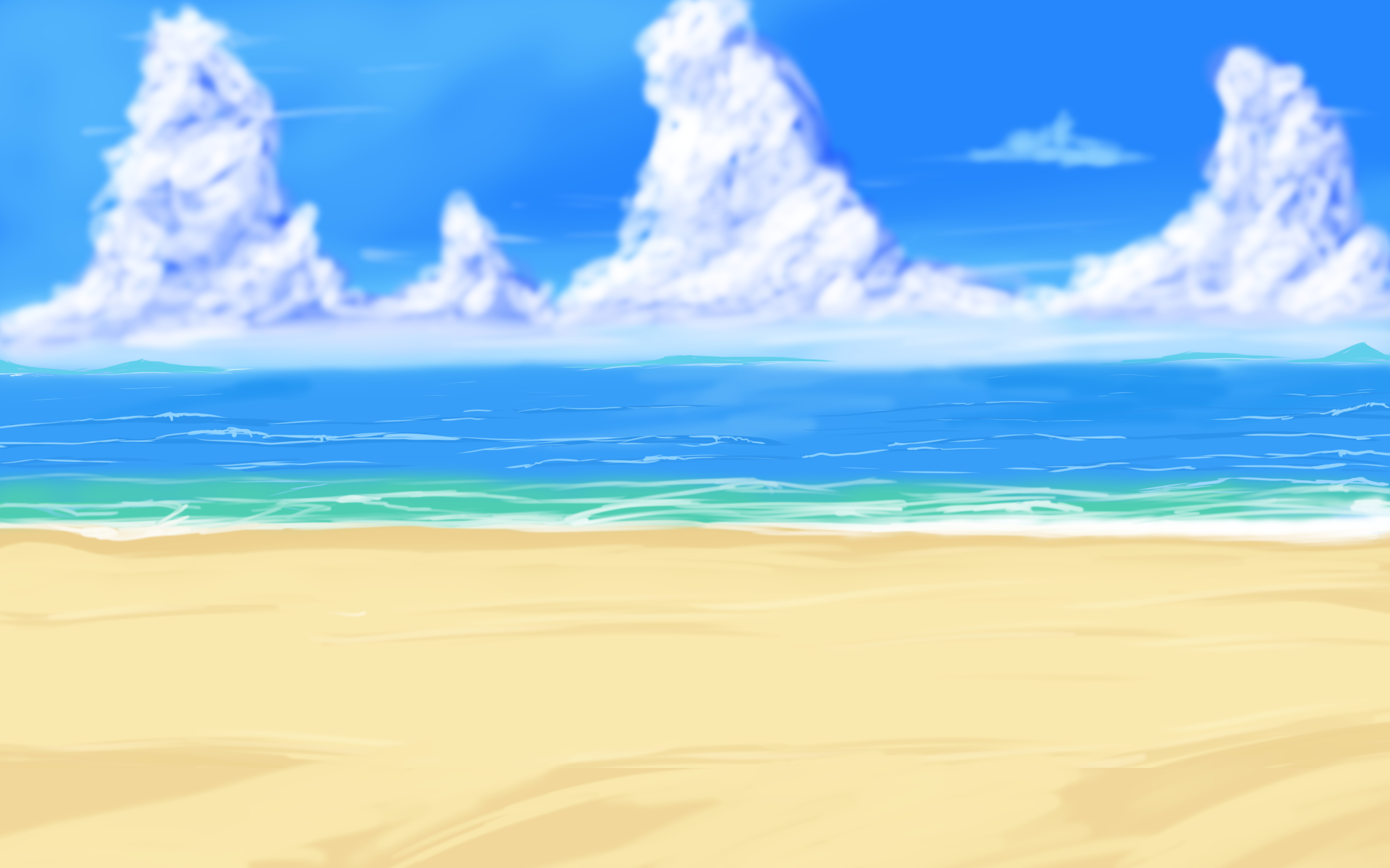 anime beach background #20