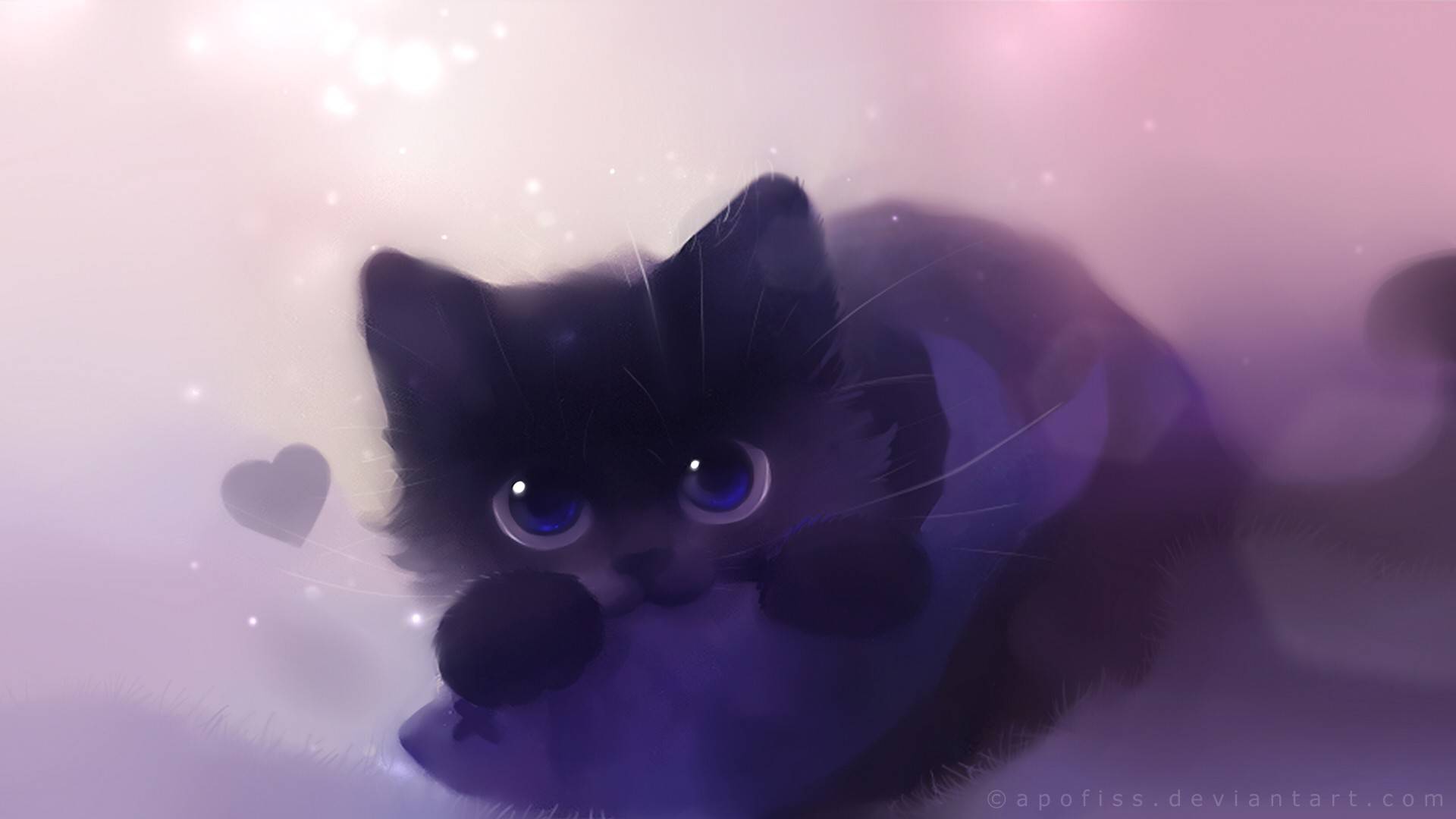 anime cat background #4