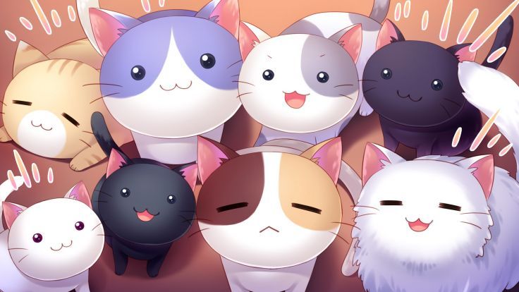 anime cat background #2