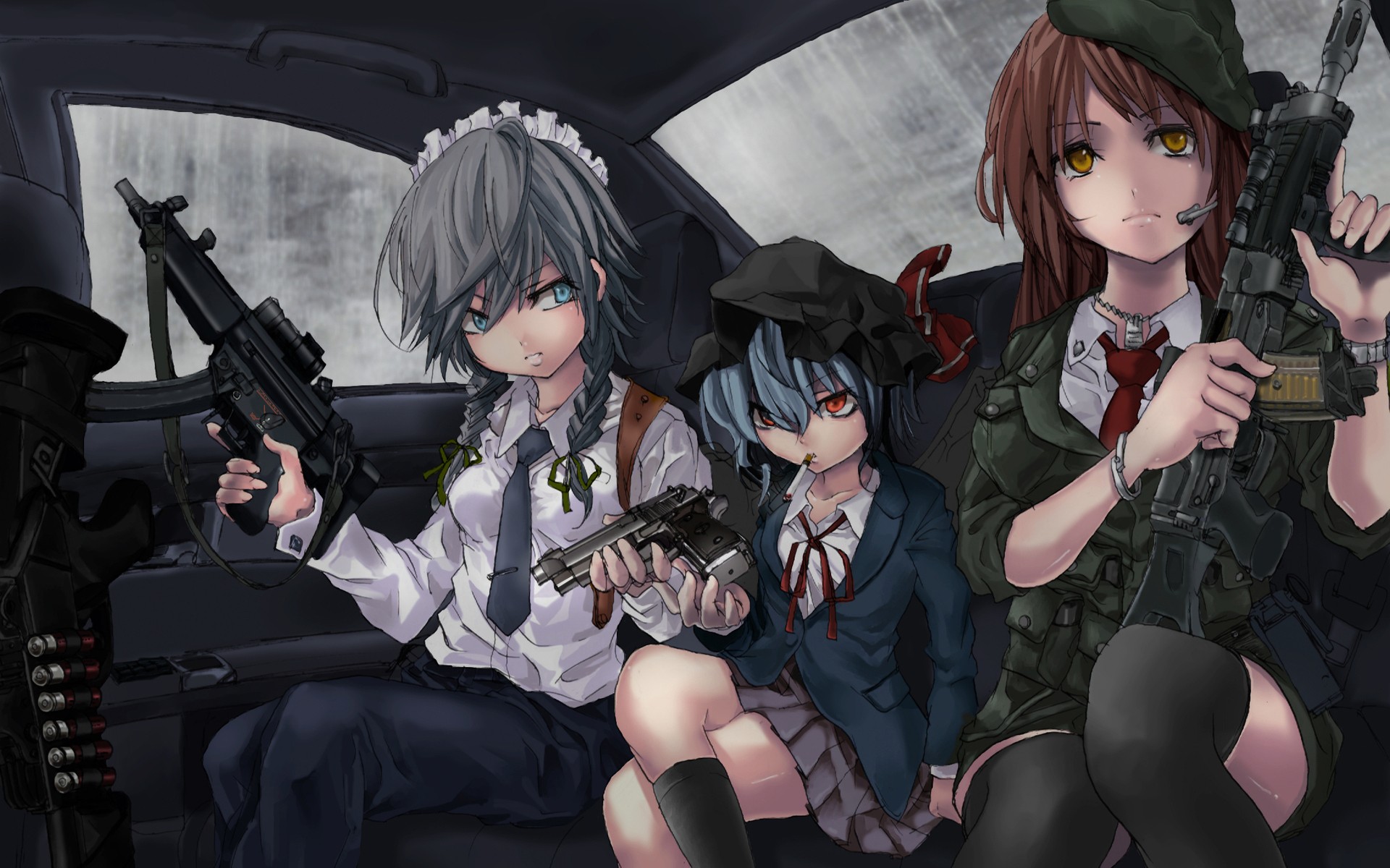 anime girls with guns wallpaper #2