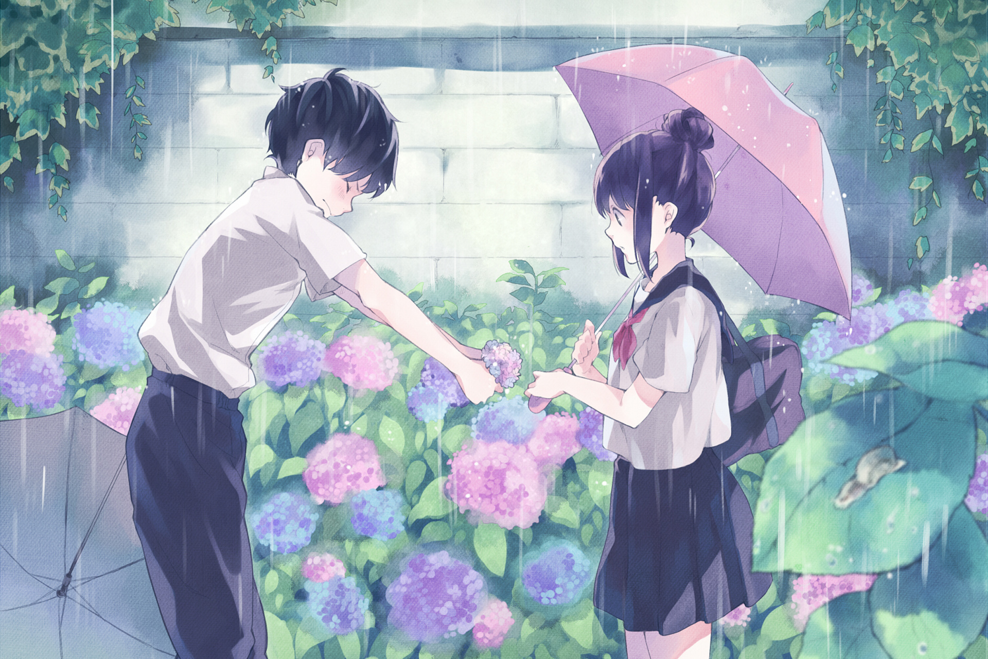 Anime love couple wallpaper