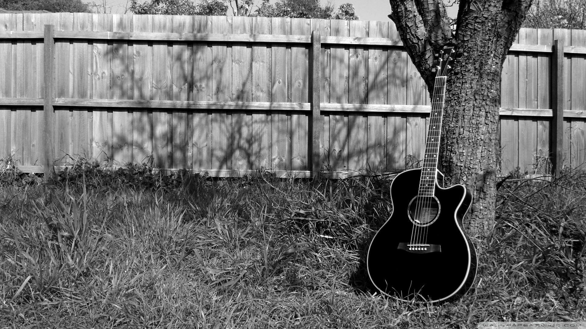 black acoustic guitar wallpaper #13