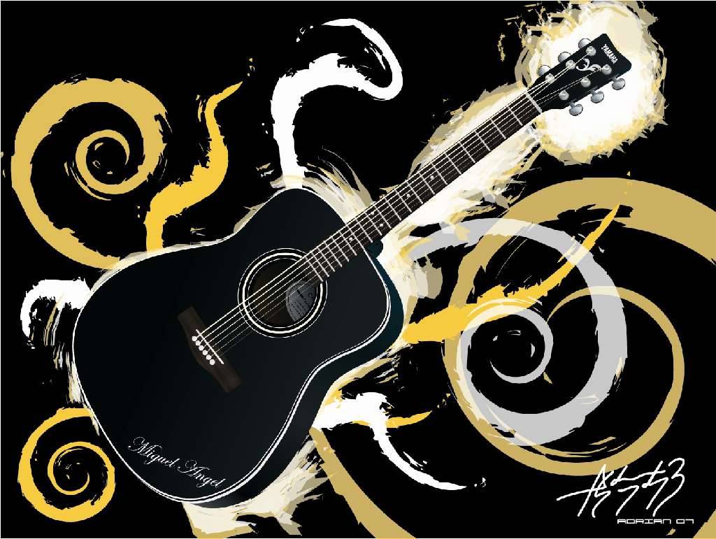 black acoustic guitar wallpaper #22
