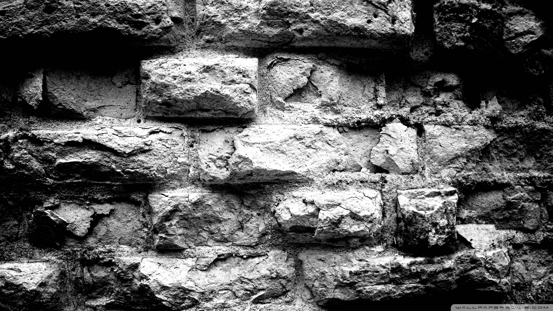 Black and white brick wallpaper