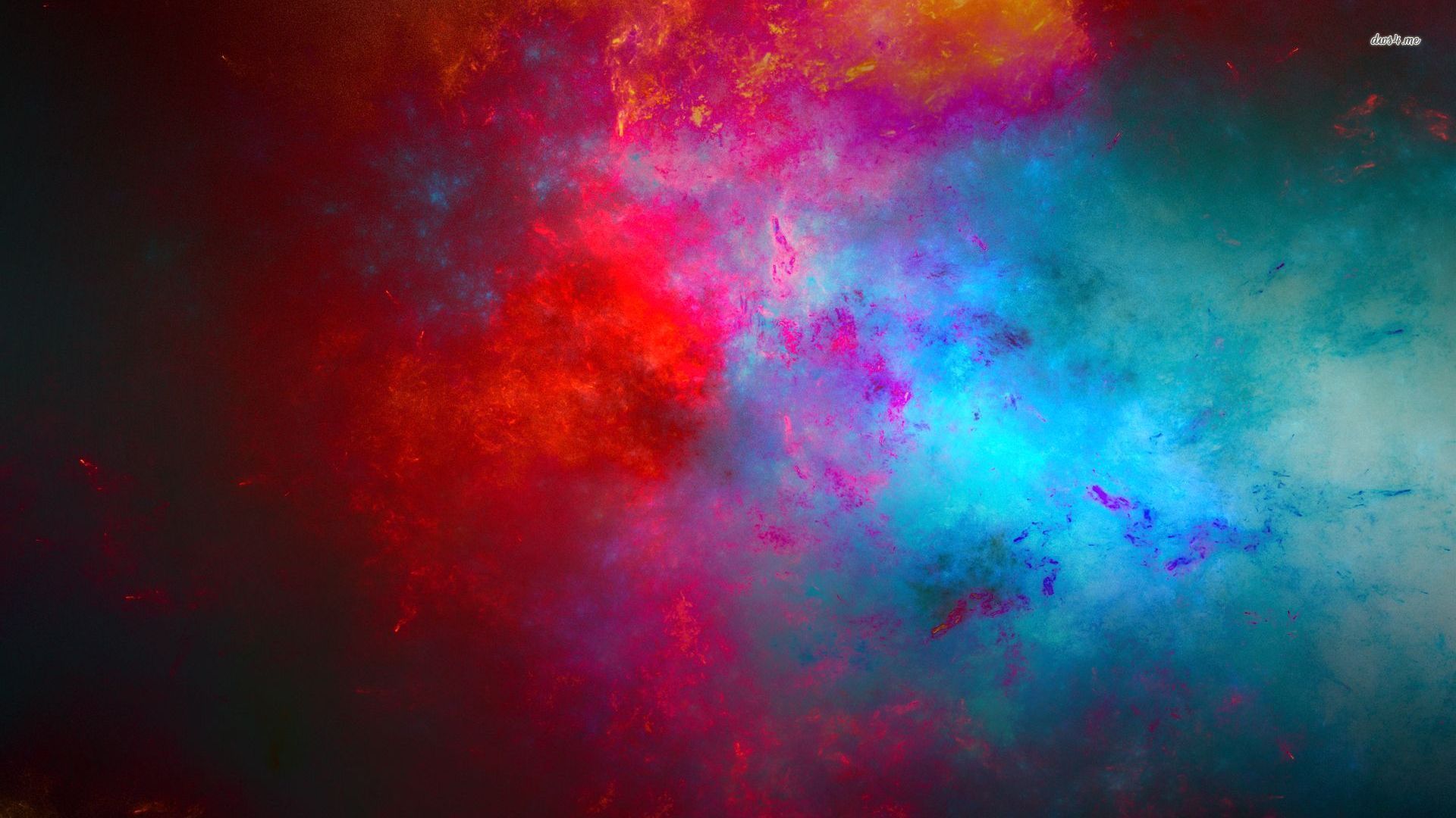 Blue and red wallpaper
