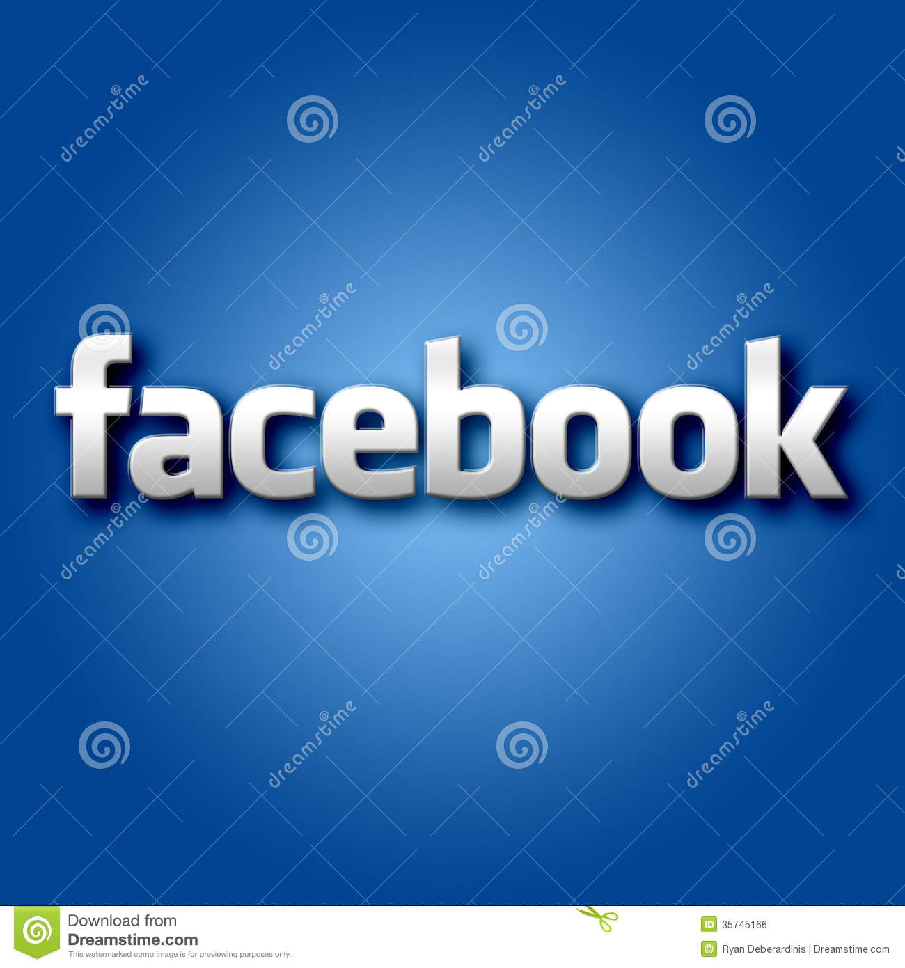 3D Facebook On Blue Background Editorial Photo - Image: 35745166