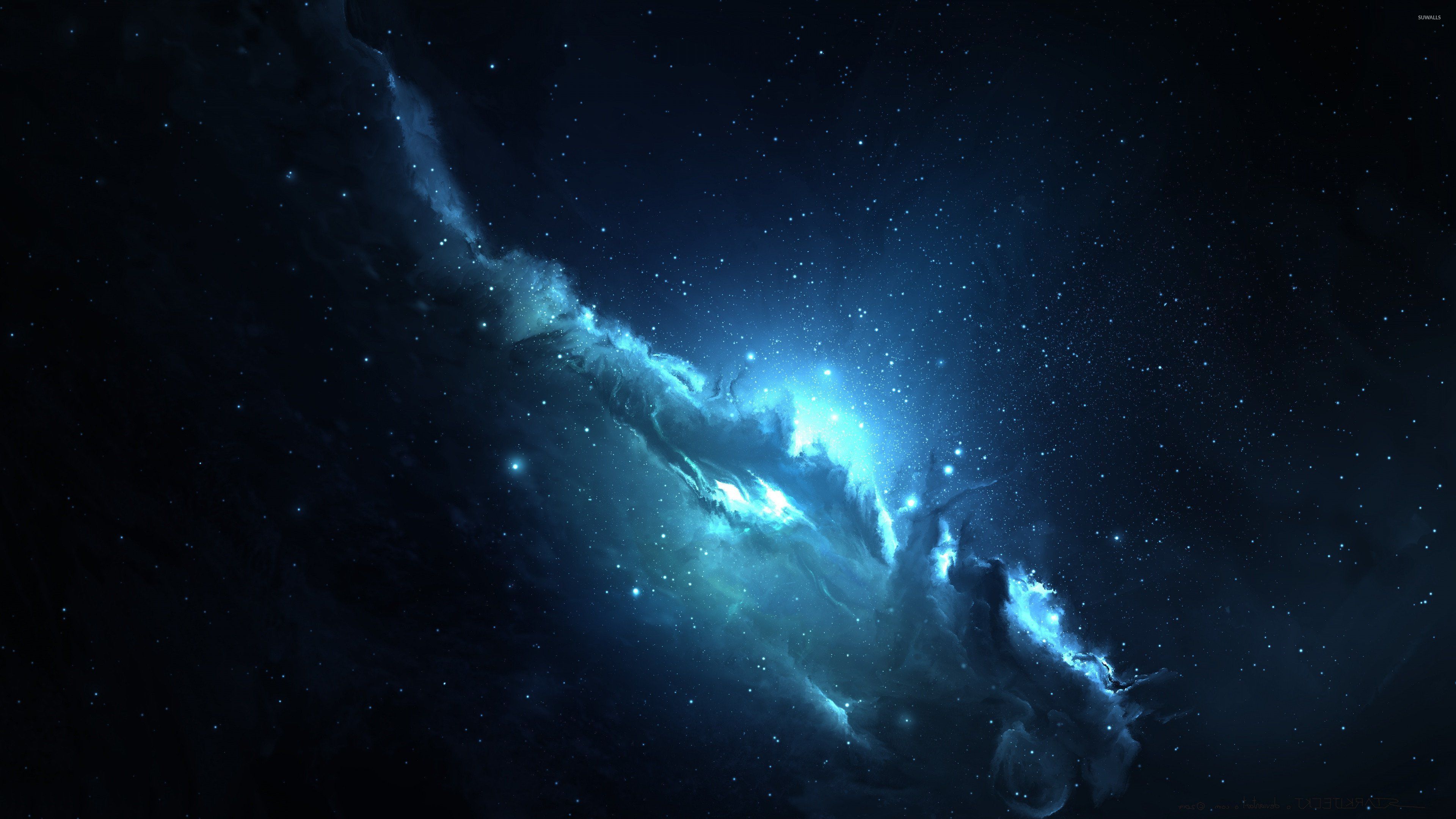 Blue nebula wallpaper