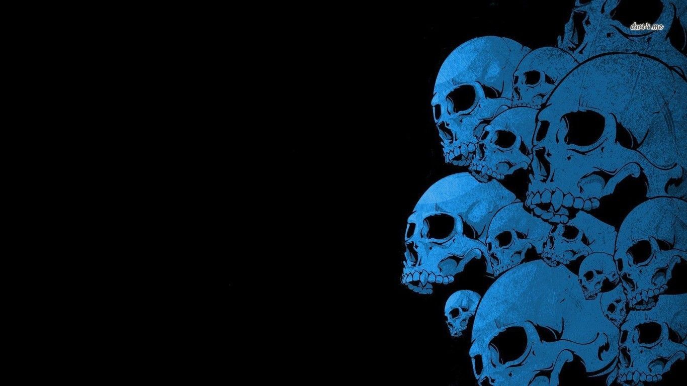 Blue skulls wallpaper