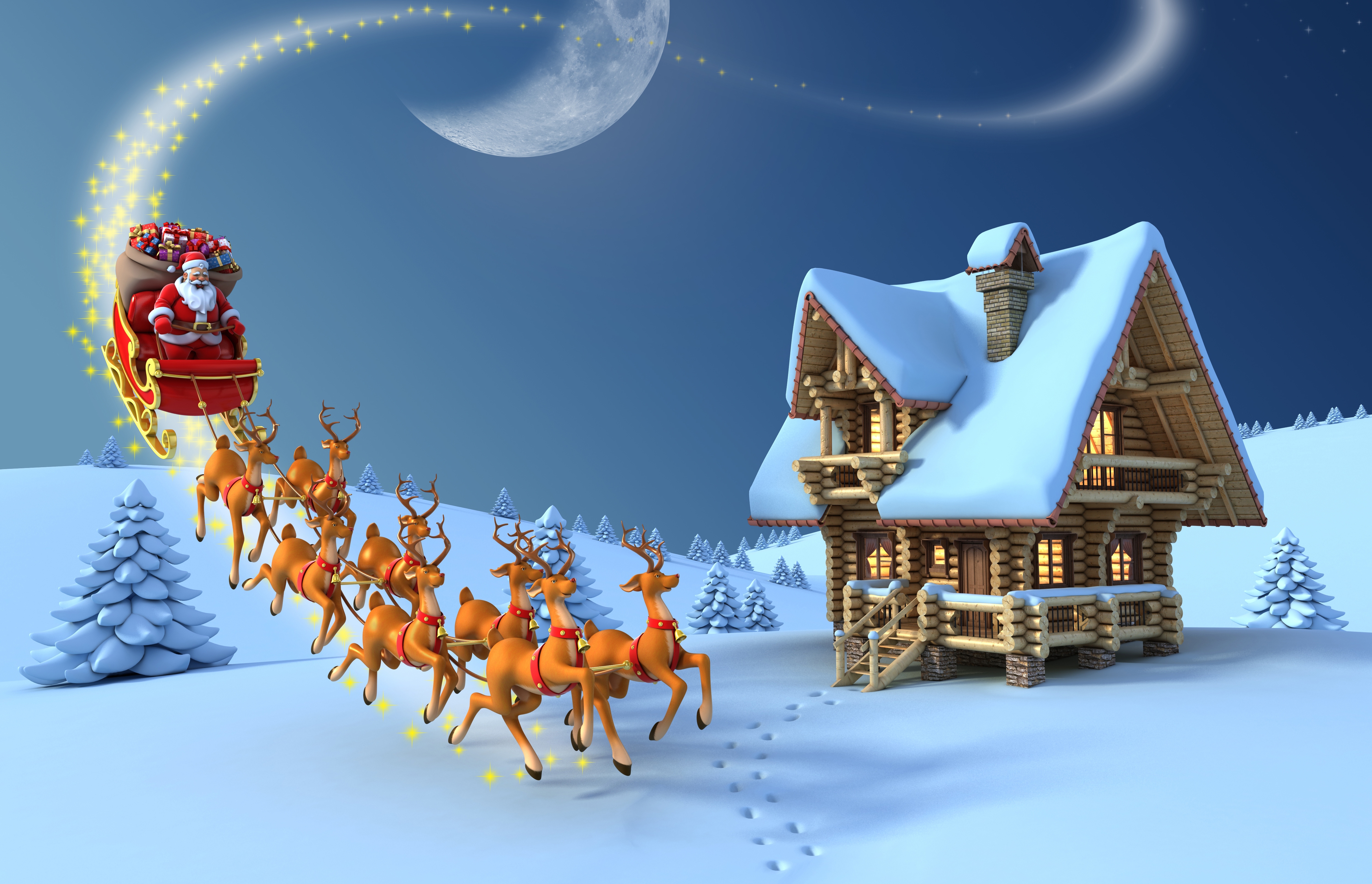 Christmas reindeer wallpaper