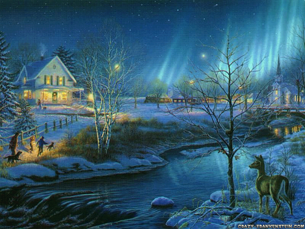christmas winter scenes wallpaper free #16