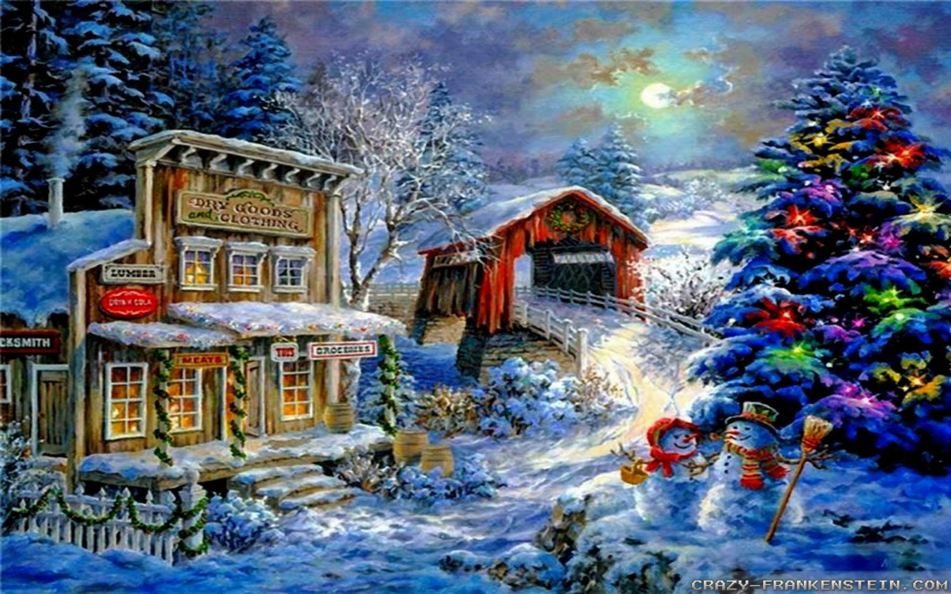 christmas winter scenes wallpaper free #13