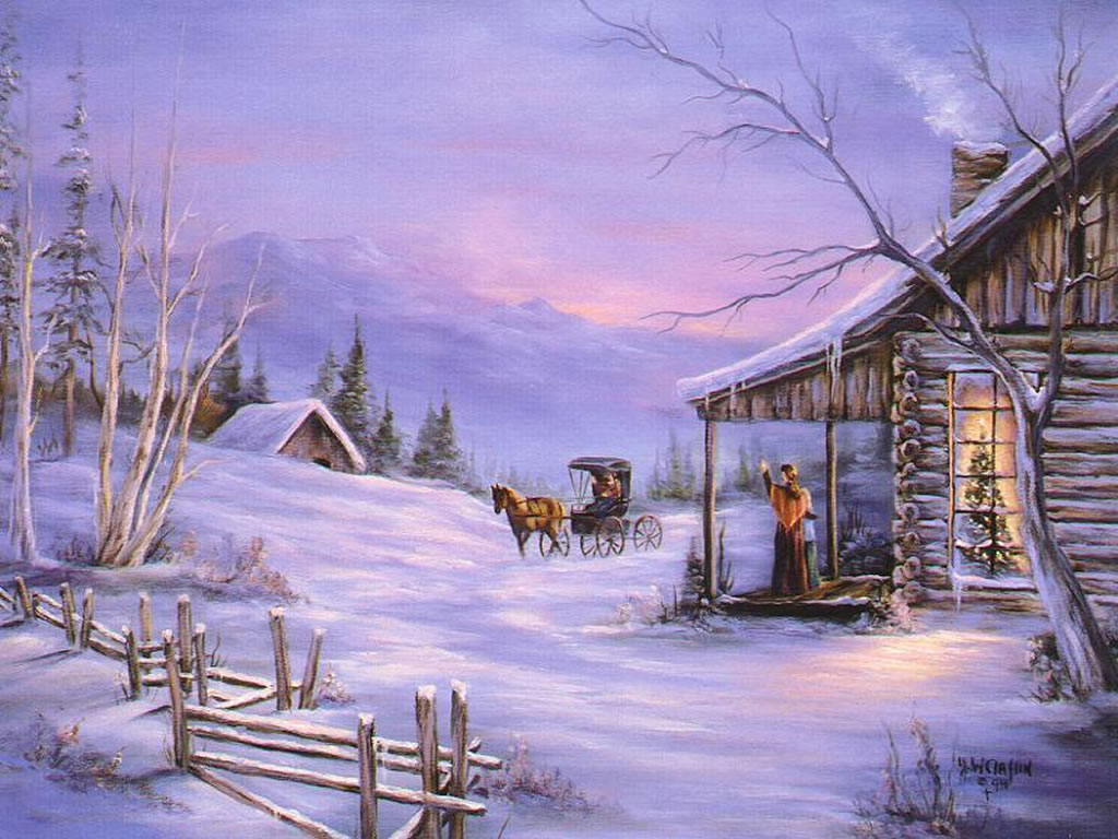 christmas winter scenes wallpaper free #4