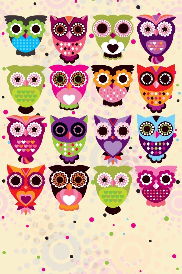 Cute owls wallpaper