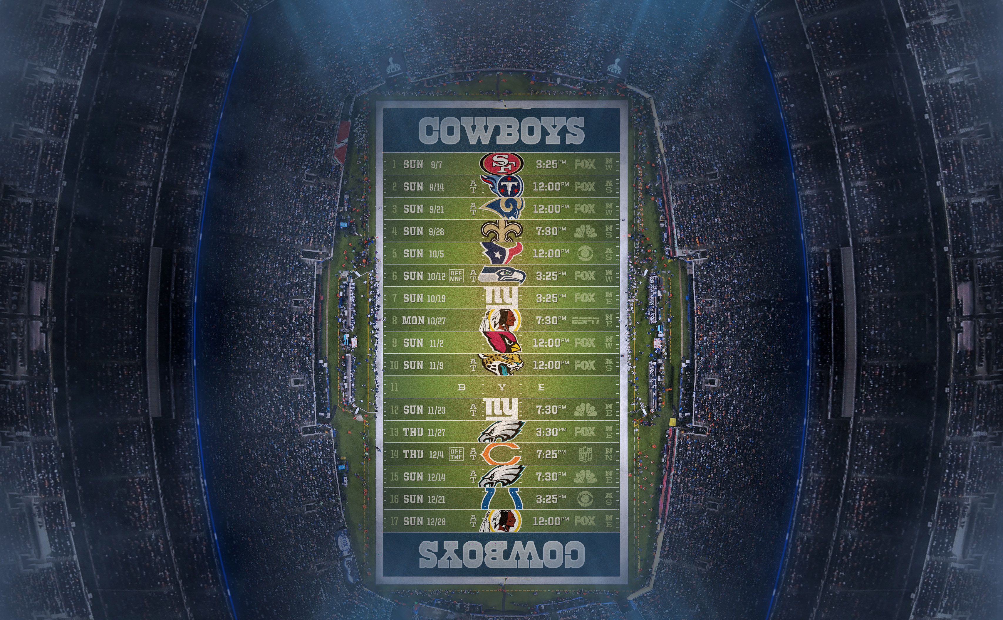 Dallas cowboys schedule wallpaper