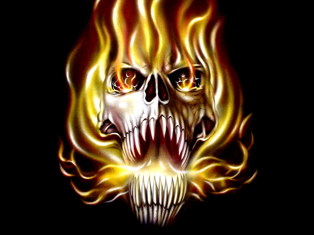 Skull fire wallpaper
