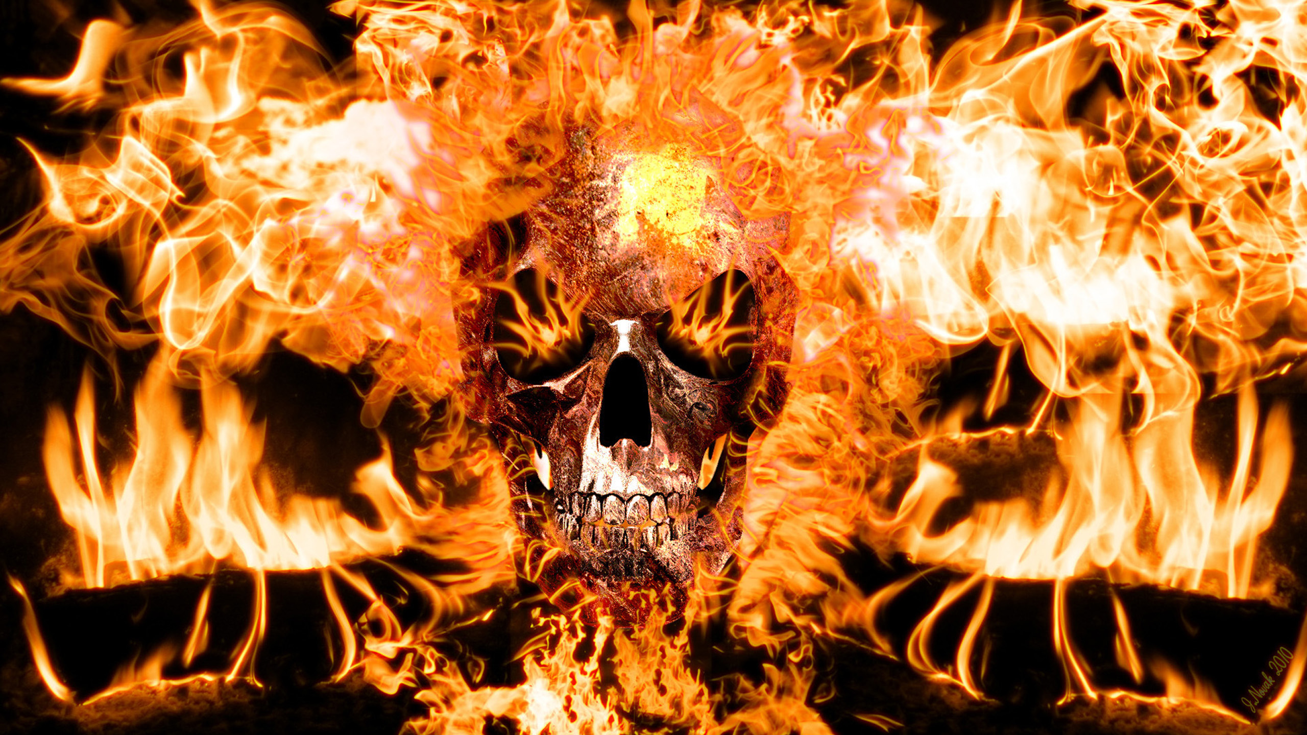 Flaming skull backgrounds