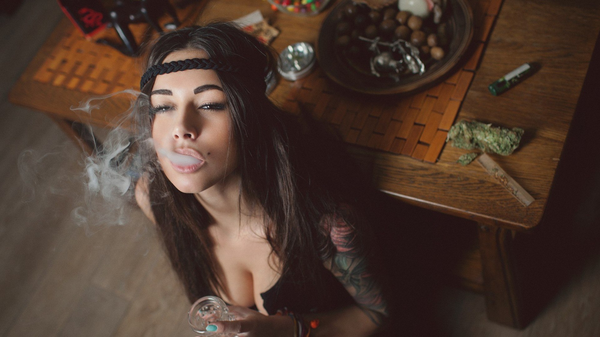 Image for Weed Smoke Girl Wallpaper Free Download HD 1080P