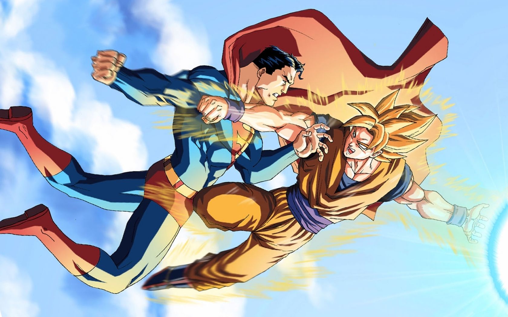 Goku vs superman wallpaper