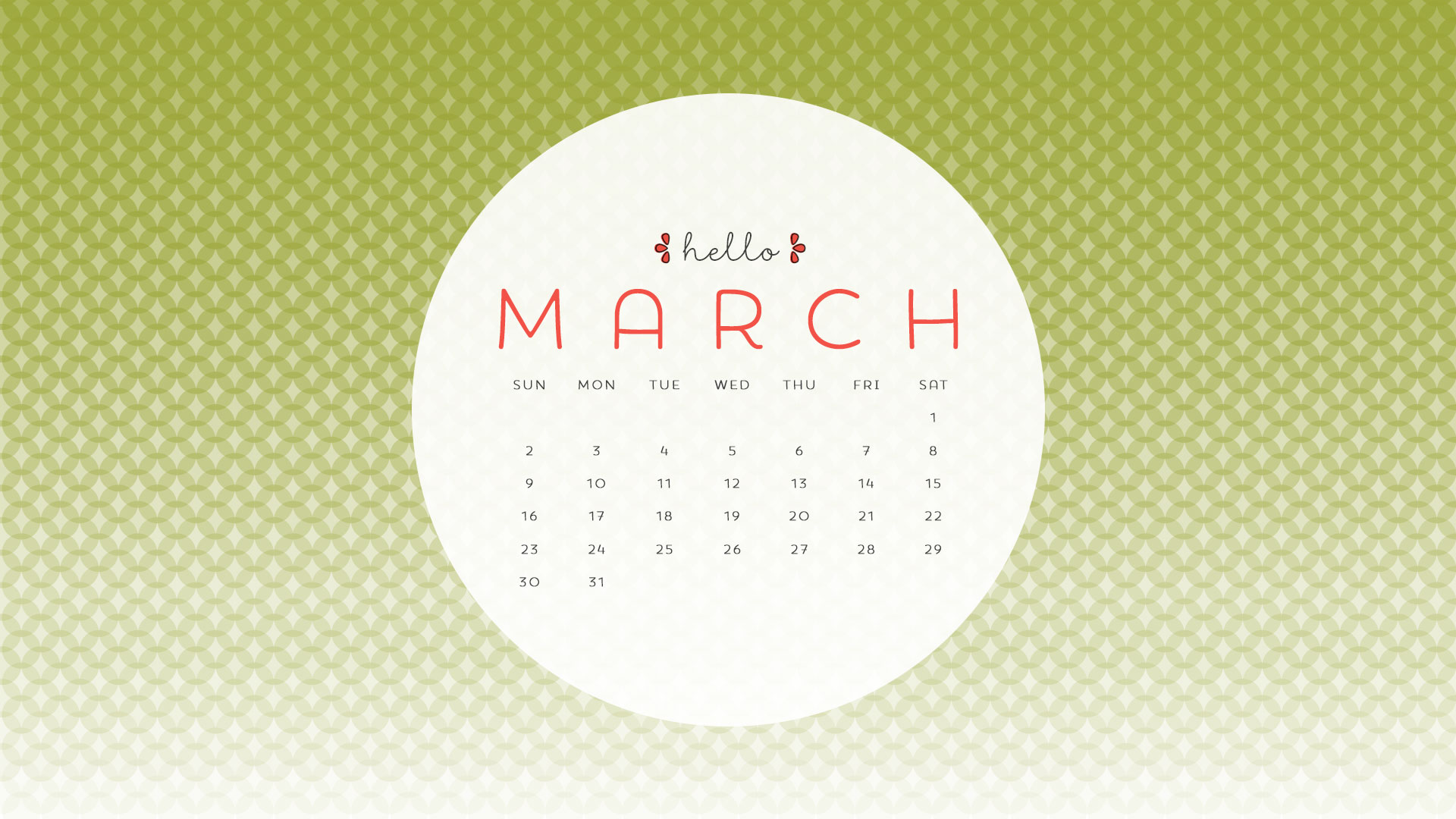 March calendar wallpaper