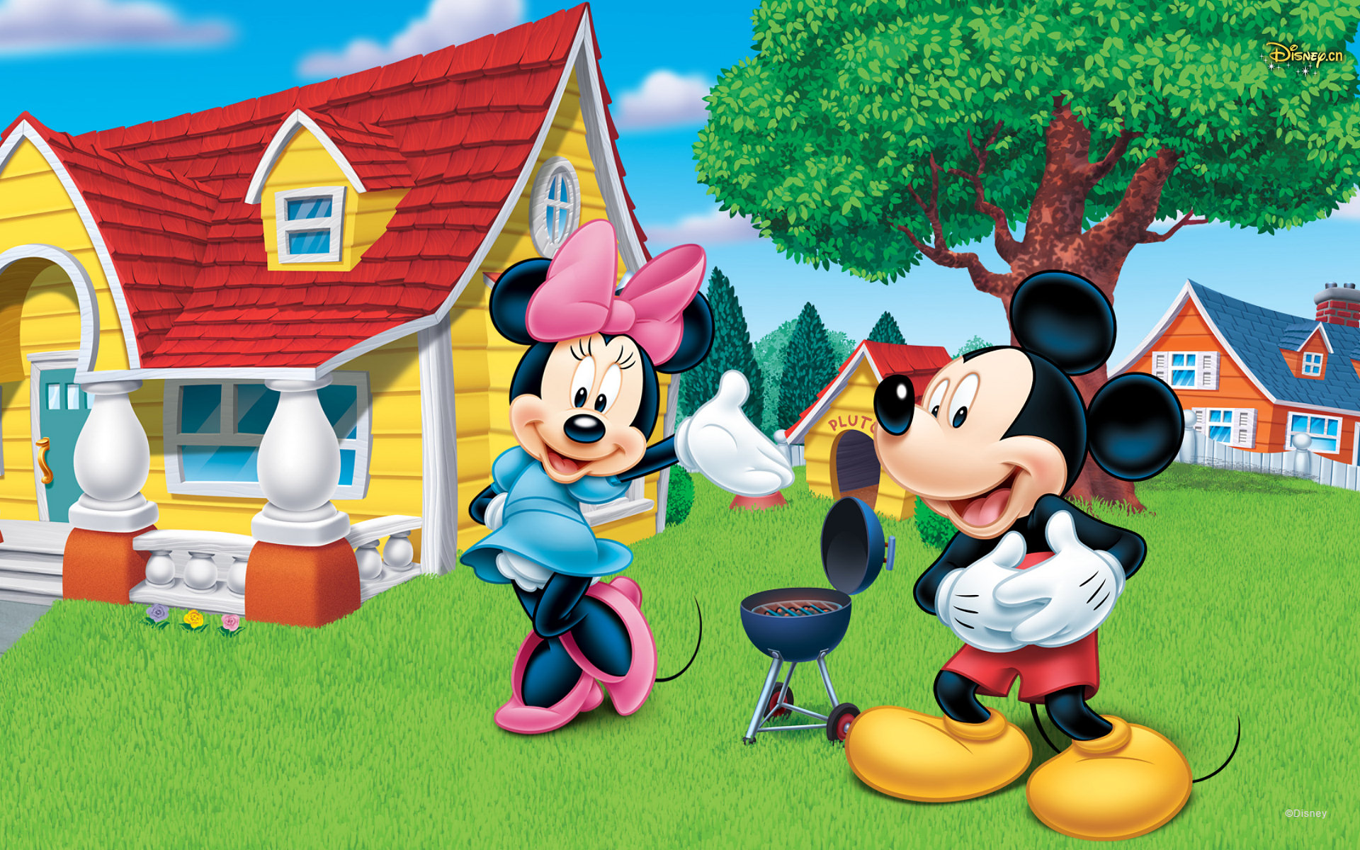 Mickey mouse and minnie mouse wallpaper