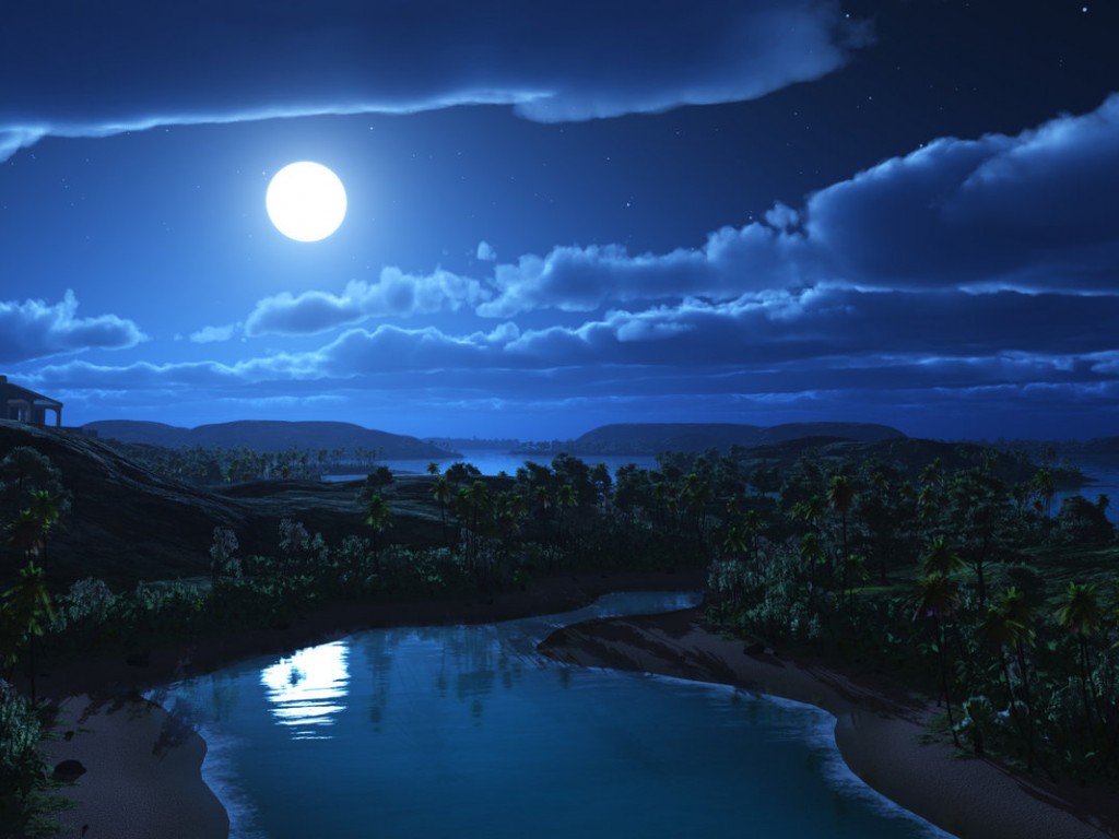 Night Moon Sky Wallpaper - HD Wallpapers | In the beginning God
