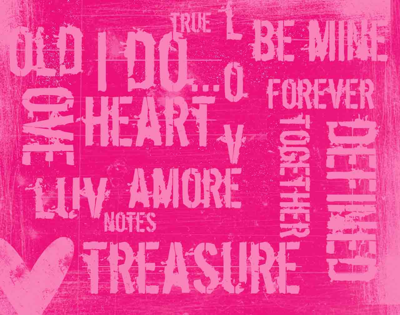 Pink words wallpaper