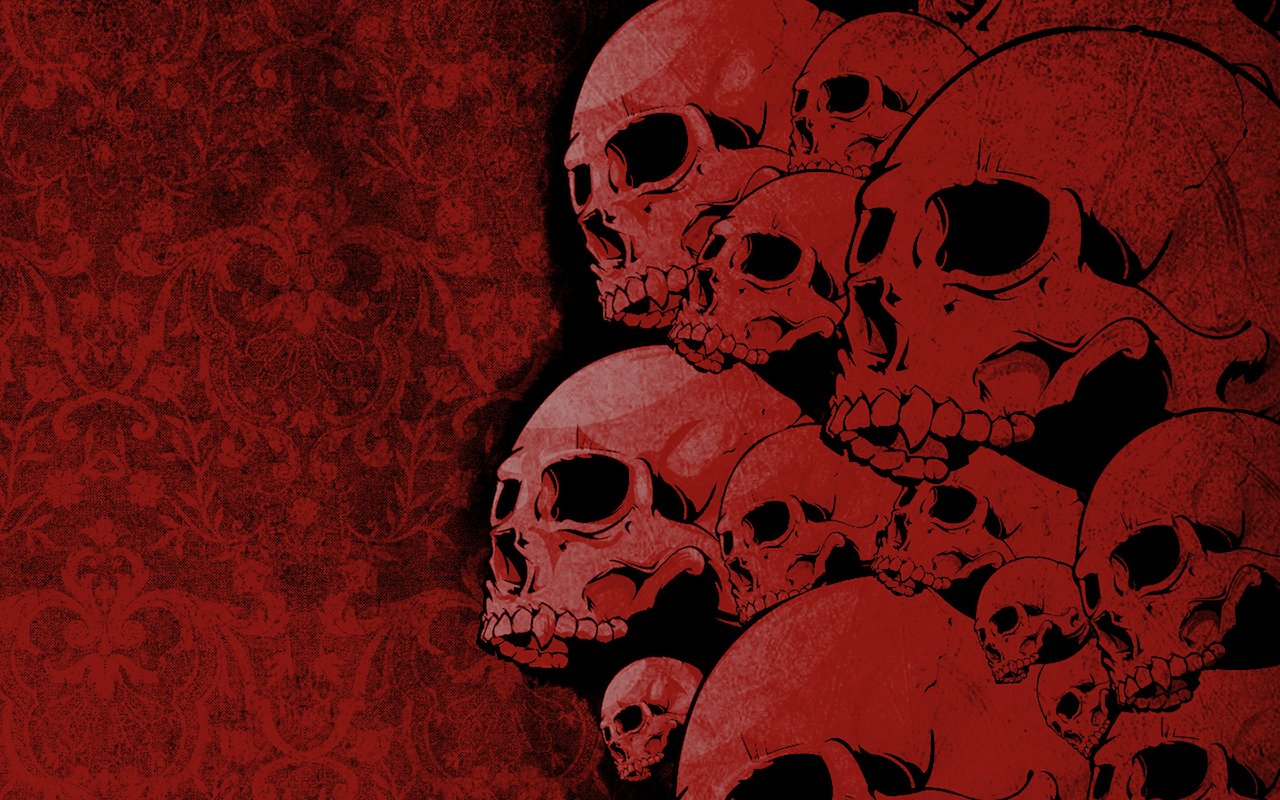 Red and black skull wallpaper