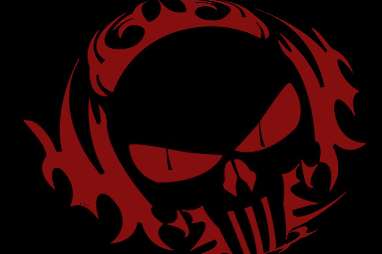 Red and black skull wallpaper