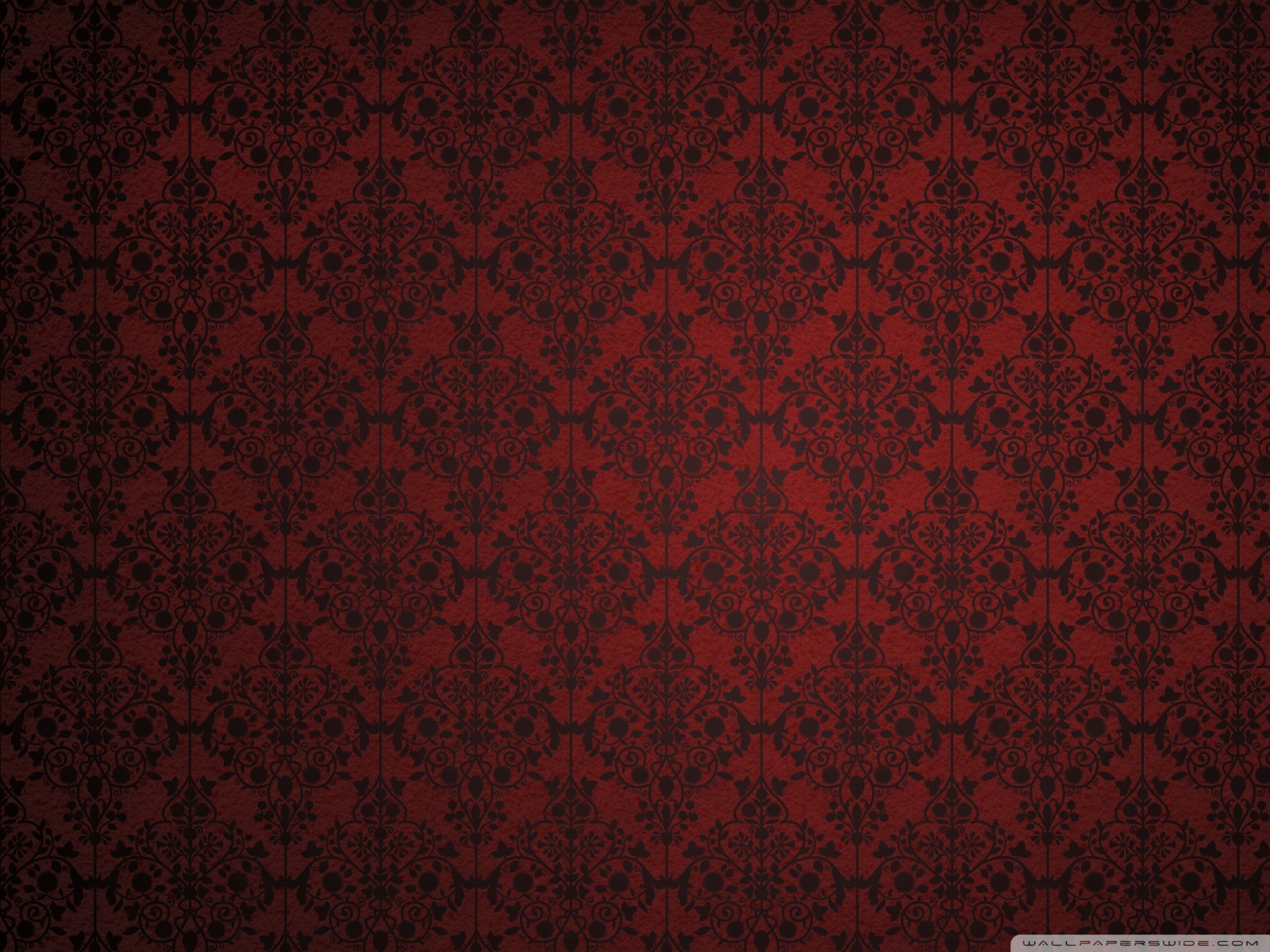 Red damask wallpaper