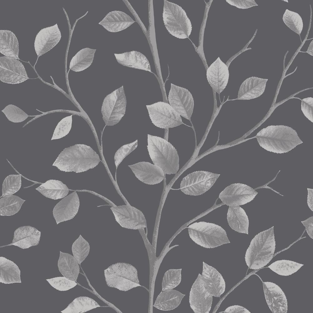 Silver leaf wallpaper