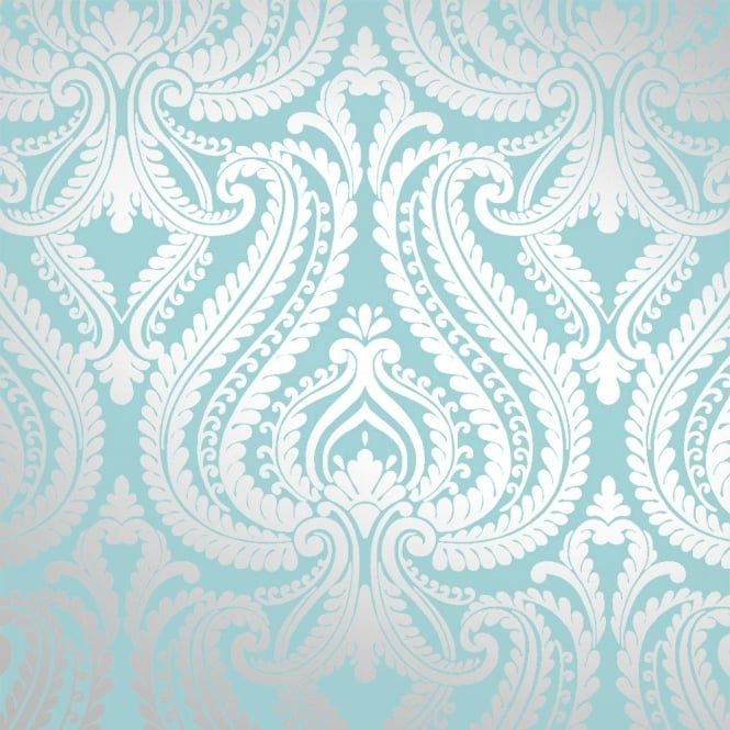 Teal pattern wallpaper