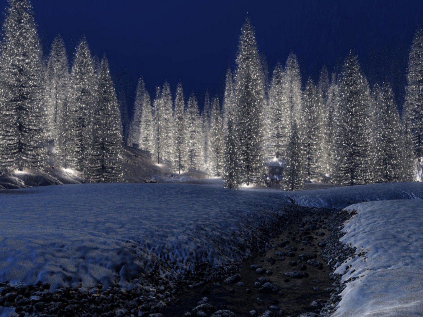 christmas scenery | Free Download HD Snowy Christmas Scene