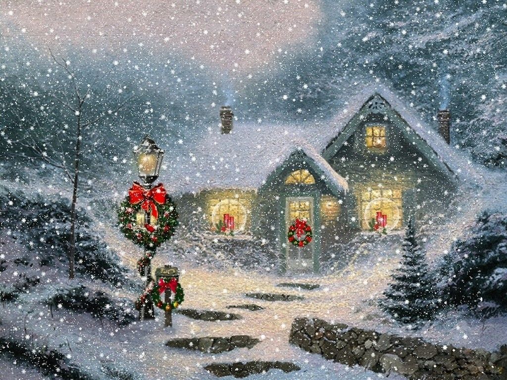 Christmas Snow Scene Wallpapers - Wallpaper Cave