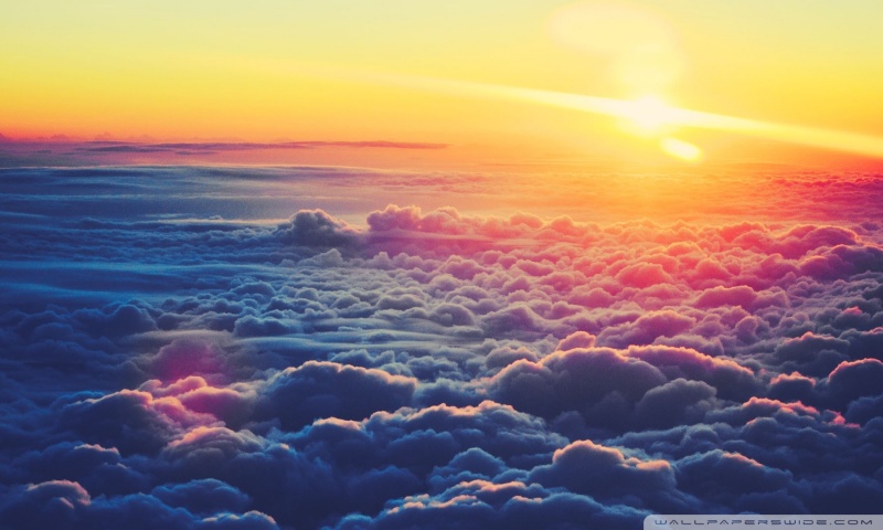 Sunrise Above The Clouds HD desktop wallpaper : Widescreen : High
