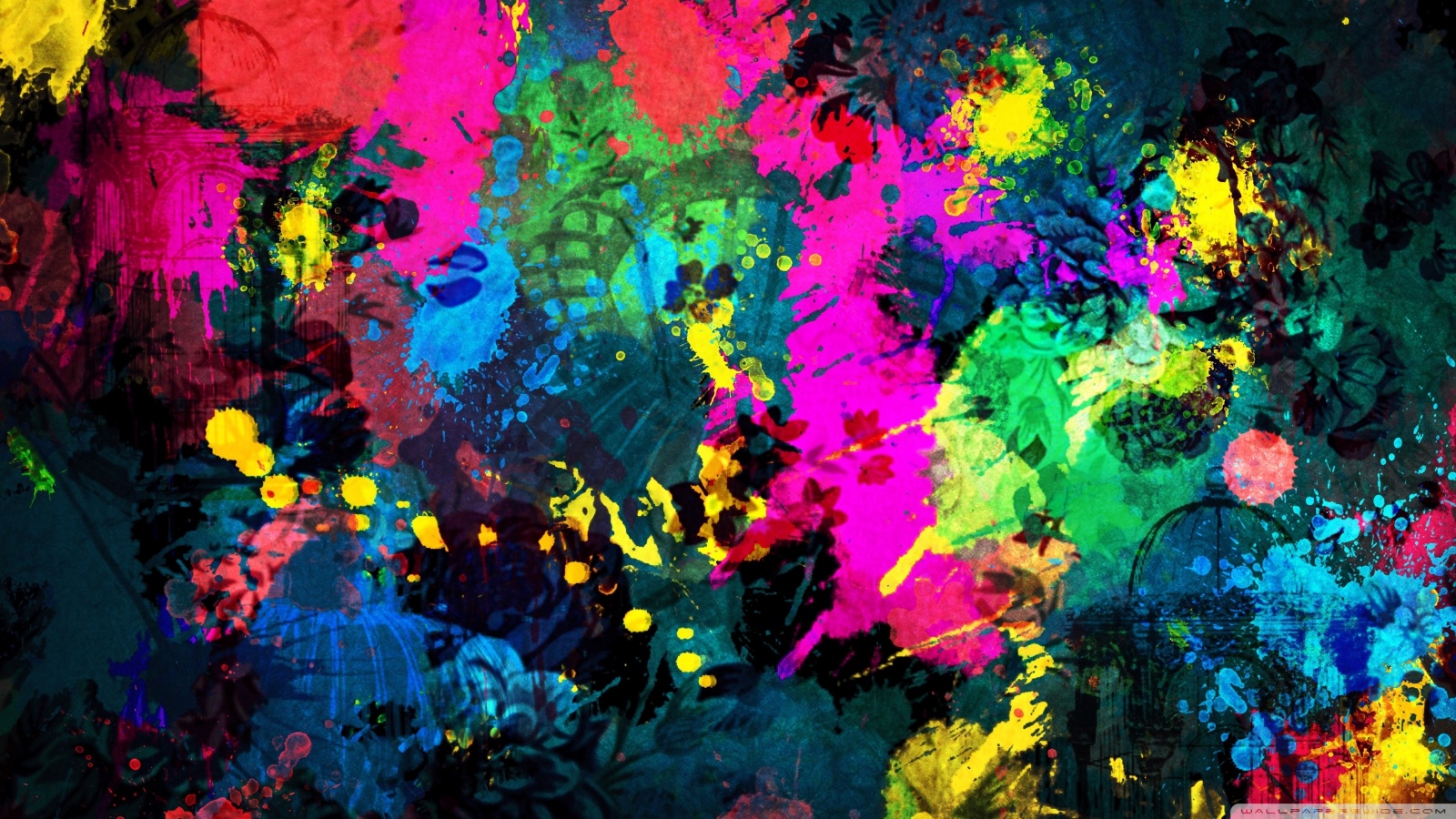 Colorful Paint Splatter HD desktop wallpaper : High Definition