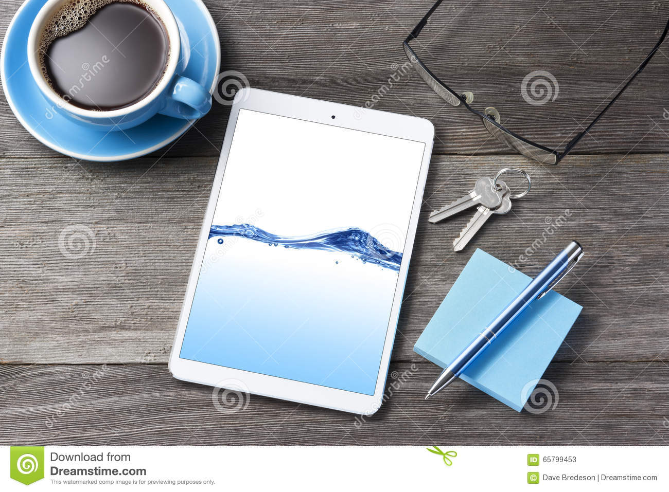 Business Tablet Computer Desk Background Stock Photo - Image: 65799453