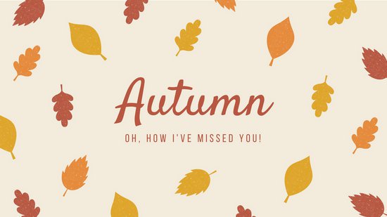 Pumpkin Leaves Pattern Fall Desktop Wallpaper - Templates by Canva