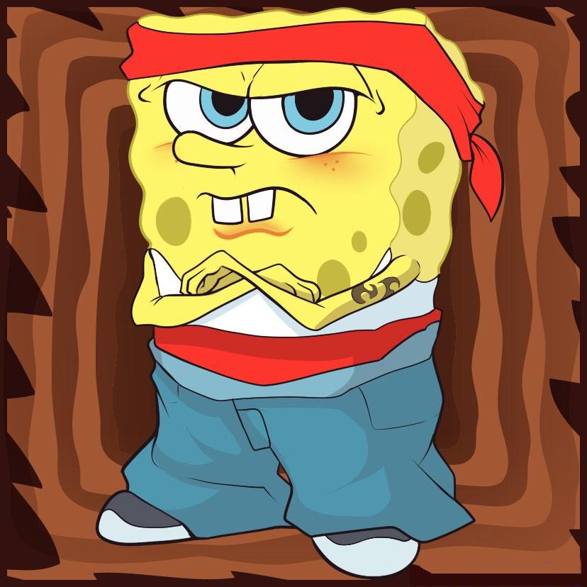 Very Funny Gangster Spongebob Picture Wallpaper Make You Laugh