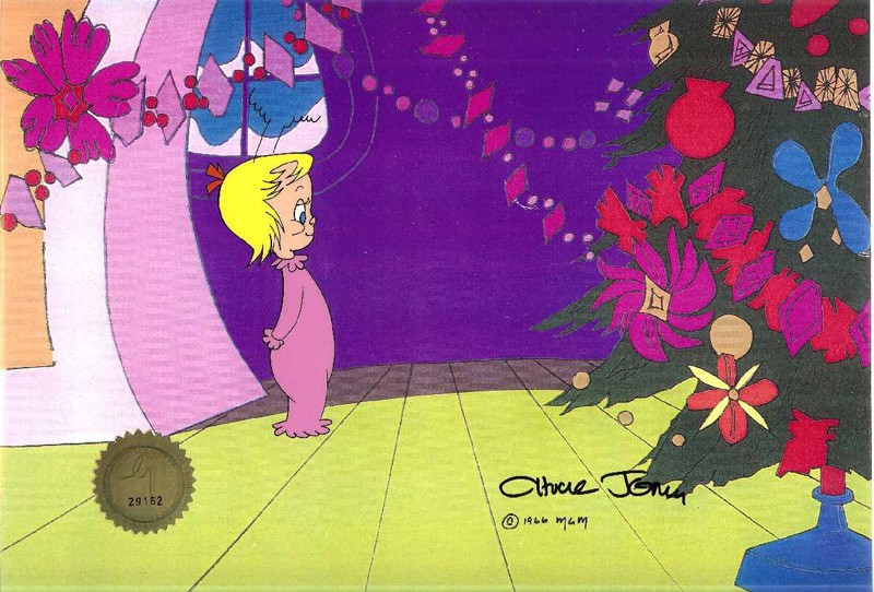 Production Cel on photographic background How The Grinch Stole