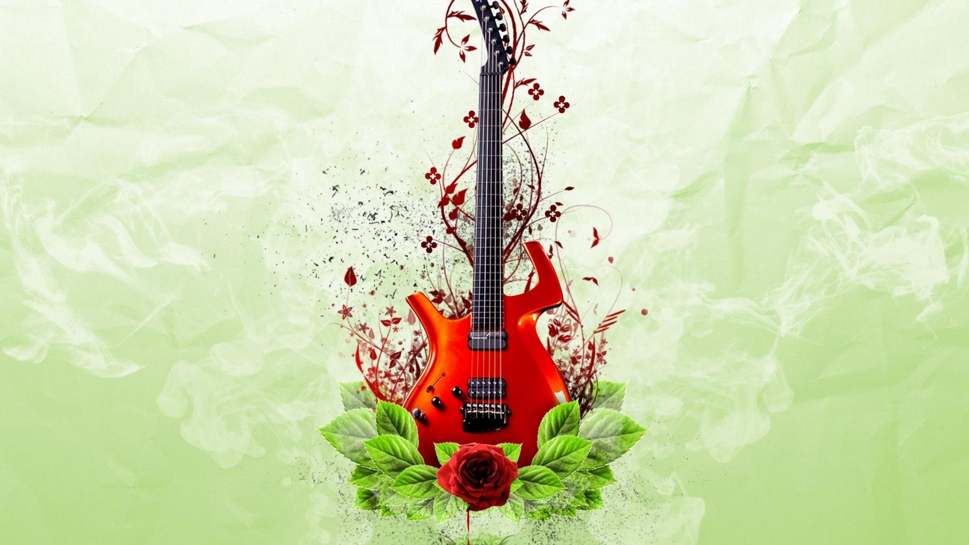 Rose Guitar Art Digital HD Wallpapers, Desktop Backgrounds, Mobile