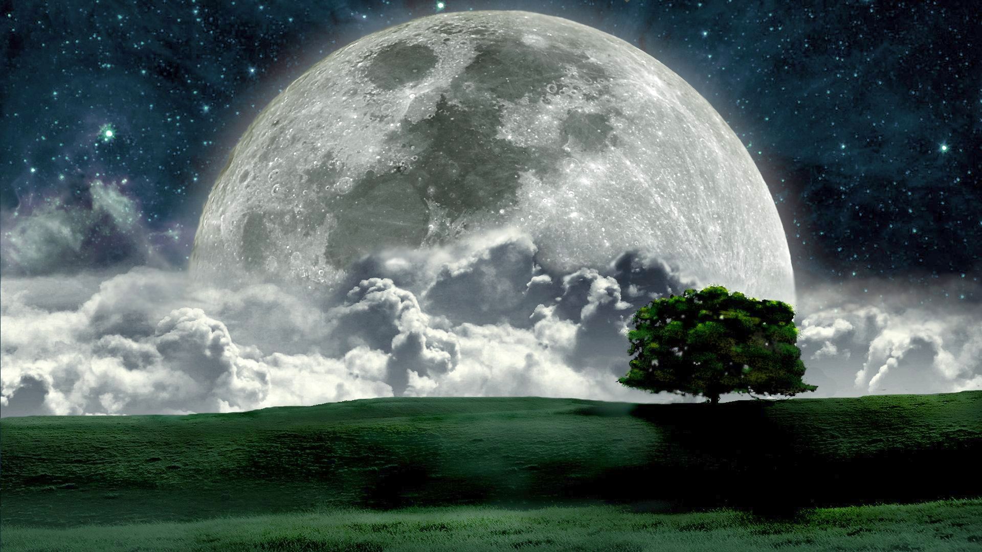 Beautiful Night Moon Photos HD Wallpaper Free