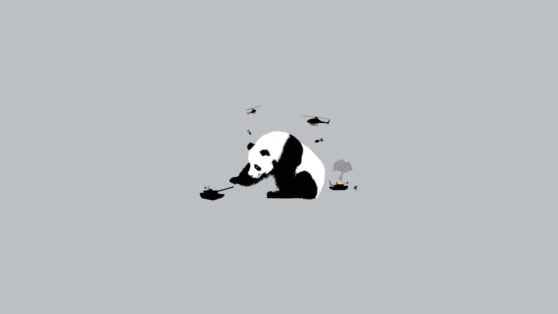 Abstract funny panda bears simple simplistic wallpaper