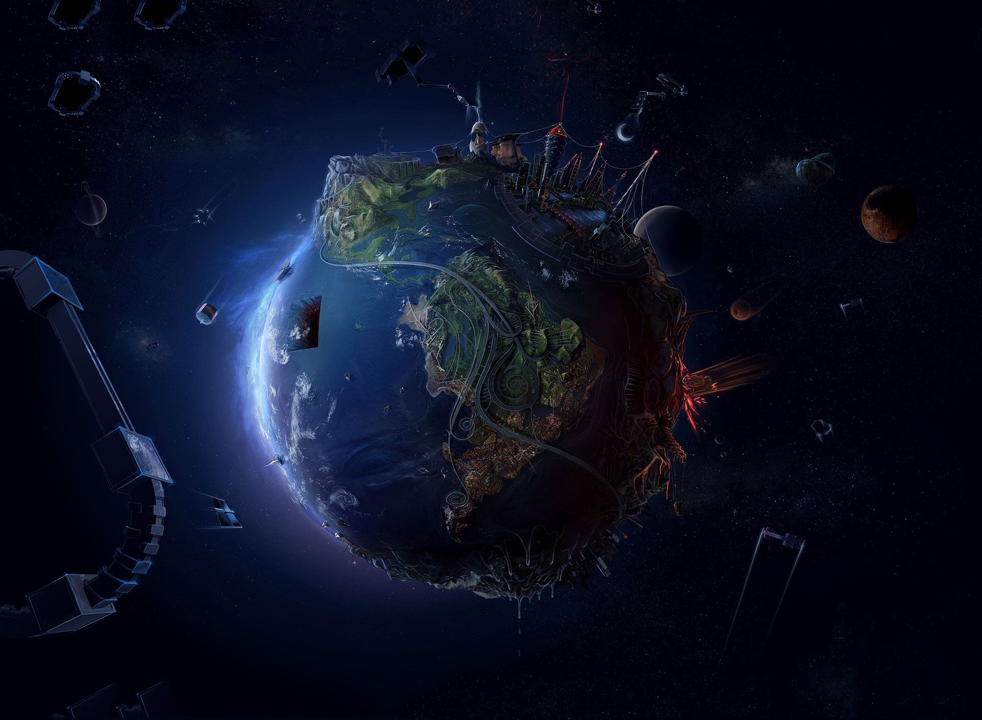 Future Earth Tablet wallpaper and background | 3d wallpapers