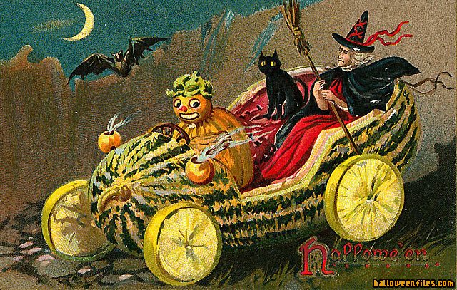 Vintage - Horizontal Postcards - Vintages - Halloween Wallpaper
