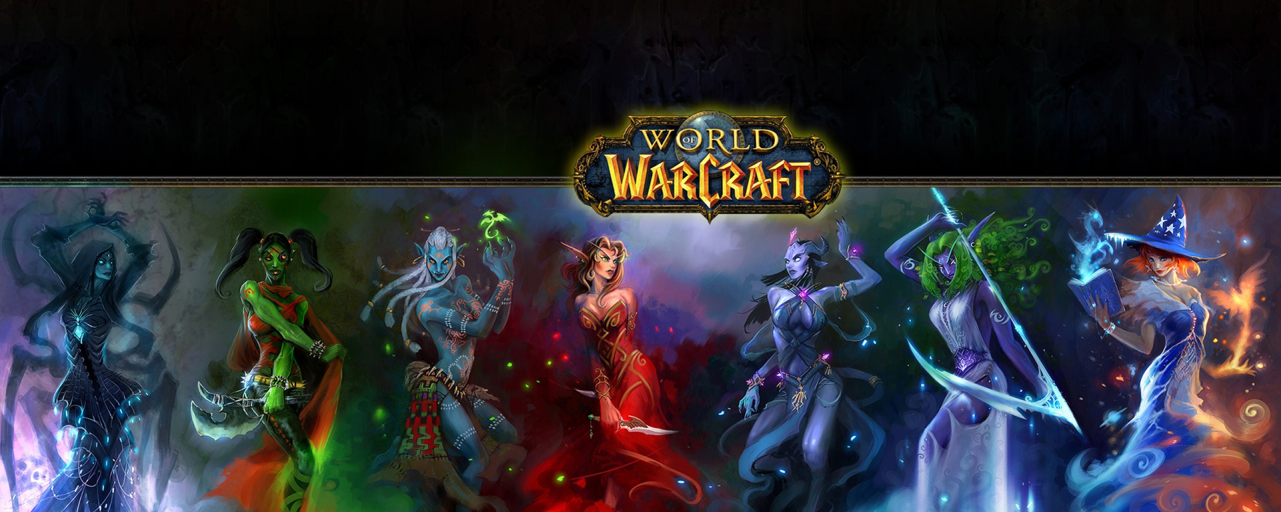 Download Wallpaper 2560x1024 World of warcraft, Characters, Faces